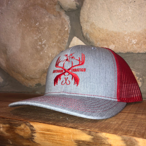 Heather Gray/Red Snap Back