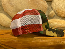 Load image into Gallery viewer, Green Camo/American Flag Snap Back